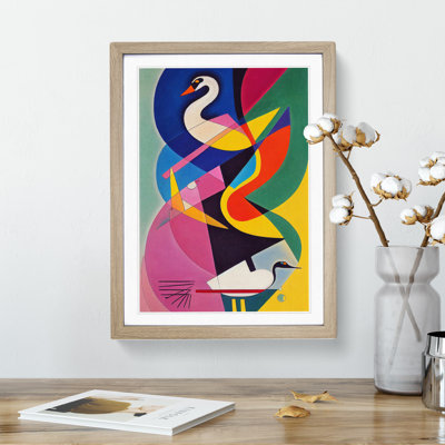 Swan In Abstract - Single Picture Frame Print