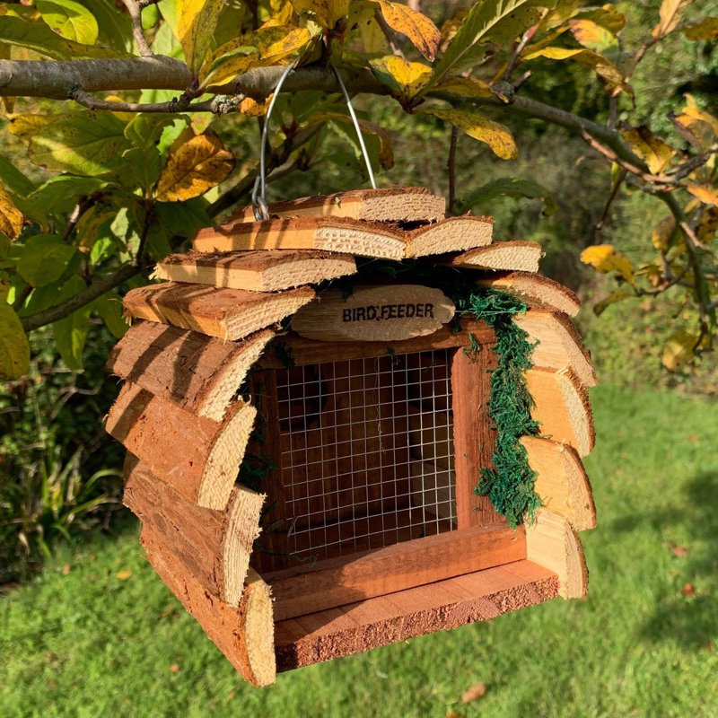 Giesen Wood Hanging Decorative Bird Feeder