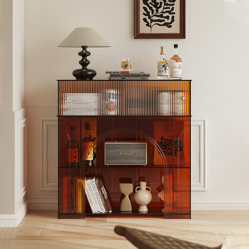 Vitrine décorative en acrylique, Brun ambré