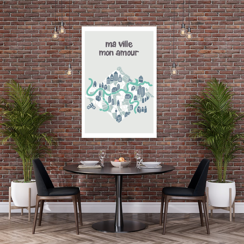 «My City My Love Abstract Minimalist Modern Architecture City», reproduction d'art murale, H 60 po x l 40 po