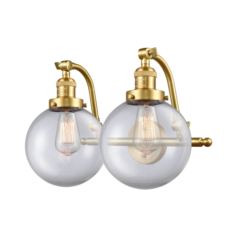 Éclairage de salle de bain à intensité variable 2 lumières Zarmayr, Ampoule incandescente rétro de 60 watts, Transparent
