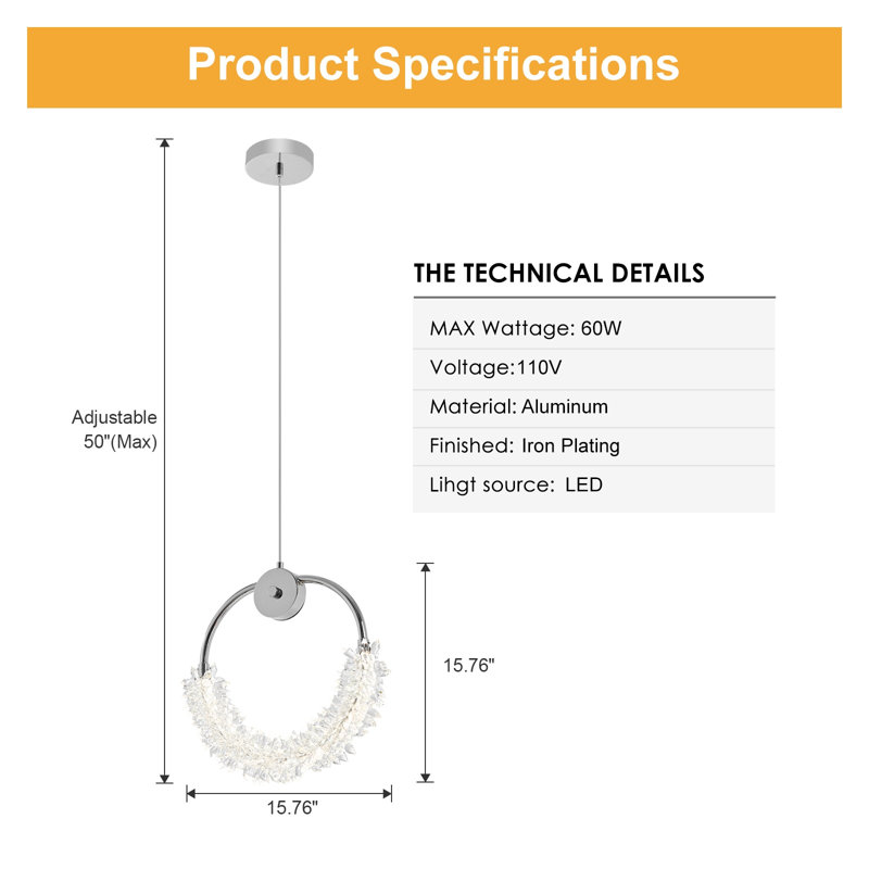 Luminaire suspendu en cristal Modern Modern