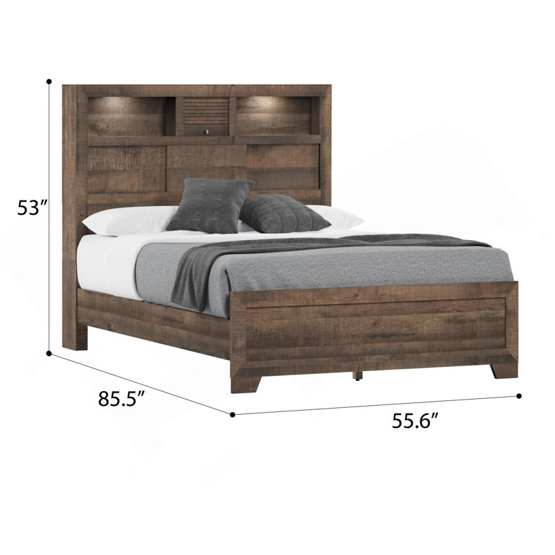 Brown Full Bookcase Bed