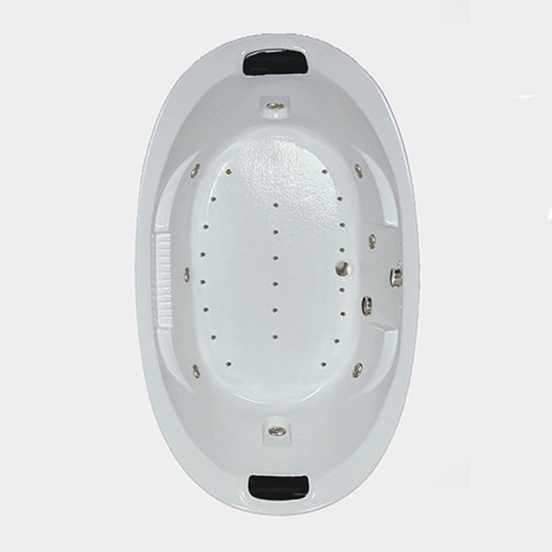 84" L X 46" W Drop In Combination Acrylic Bathtub with Center Drain in White