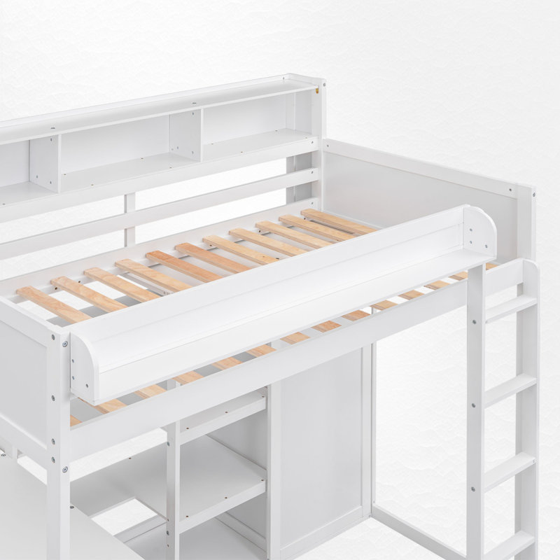 Jaiya Kids Twin Loft Bed, White