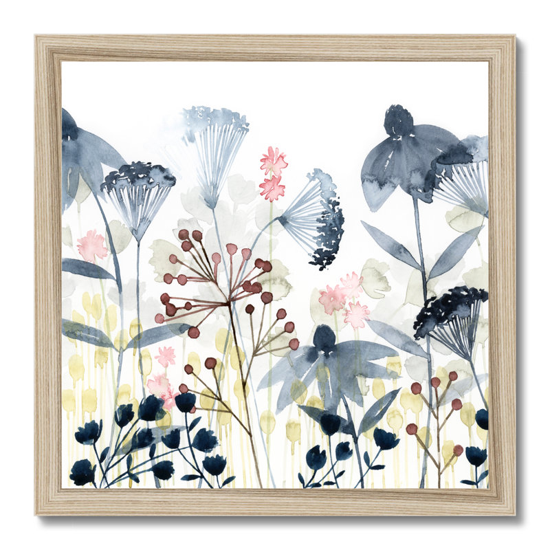 Layered Gardens I by Grace Popp - Painting, 34cm H x 34cm W, Natural Wood Framed Paper Print