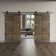 Castle Series Pine Wood Double Sliding Barn Door with Hardware Kit