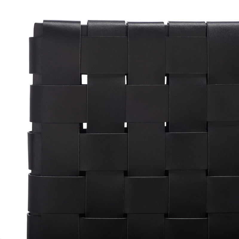 Chaise d'appoint rembourrée en cuir Brett, Noir, Noir