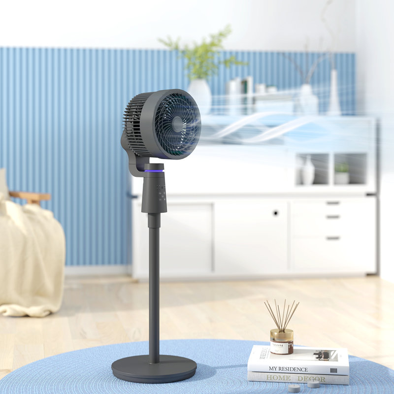 17 Stories 95cm Oscillating Pedestal / Standing Fan Fan with Remote Included, Black