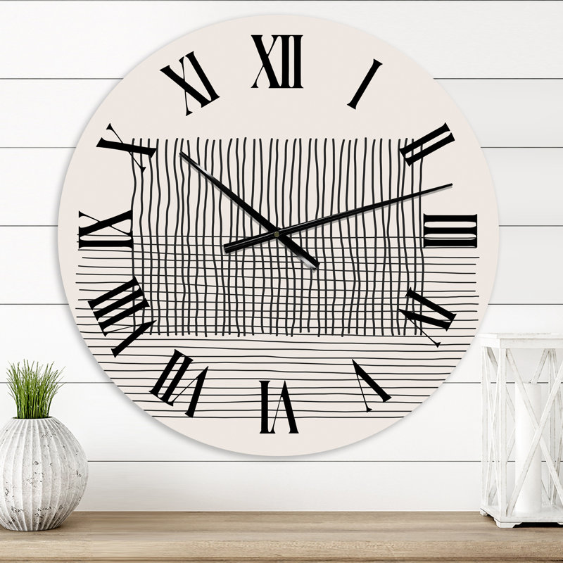 Minimal Geometric Lines and Squares V - Horloge murale moderne, Petit