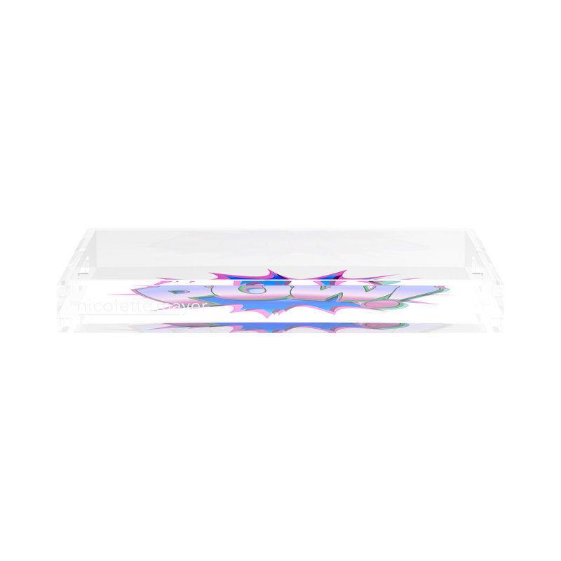Plateau décoratif Pow Blue, L 17 po x P 10,5 po x H 2 po