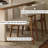 Solid wood rectangular retro dining table set-110483057