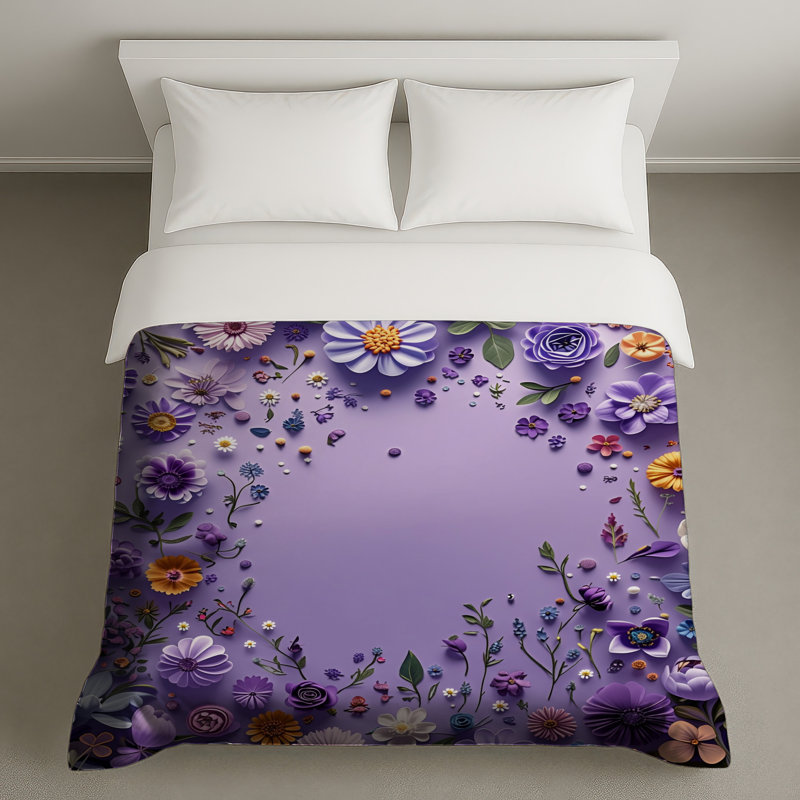 Housse de couette à motif floral, Très grand lit