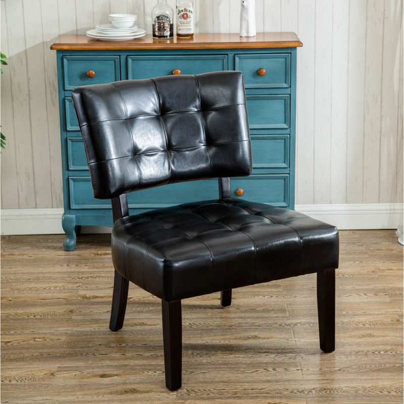 Fauteuil d'appoint capitonné en similicuir avec sièges surdimensionnés