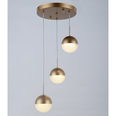 Phantasm 7.5-Watt Matte Gold Finish Integrated Led Iced Opal Acrylic Pendant Ceiling Light 3000K 10 In. Dia X 96 In. H Small -  George Oliver, 659F8E8ED6E0422FA6B4E408F65D1FF1