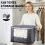 Ensemble de 6 grands sacs de rangement pour vêtements gris foncé en tissu organisateur de garde-robe pour chambre à coucher avec récipients de rangement avec poignées robustes