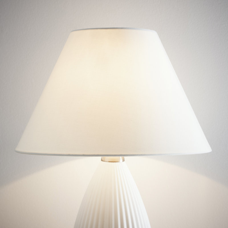 Linen Cone Lamp Shade ( Uno ), Cream, 20cm H x 35cm W x 35cm D