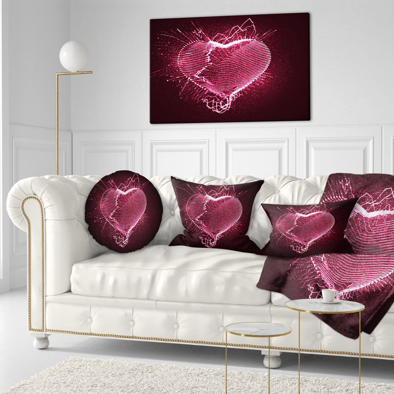 Happy Valentines Day - Coussin imprimé abstrait, Oreiller européen, 12 po x 20 po