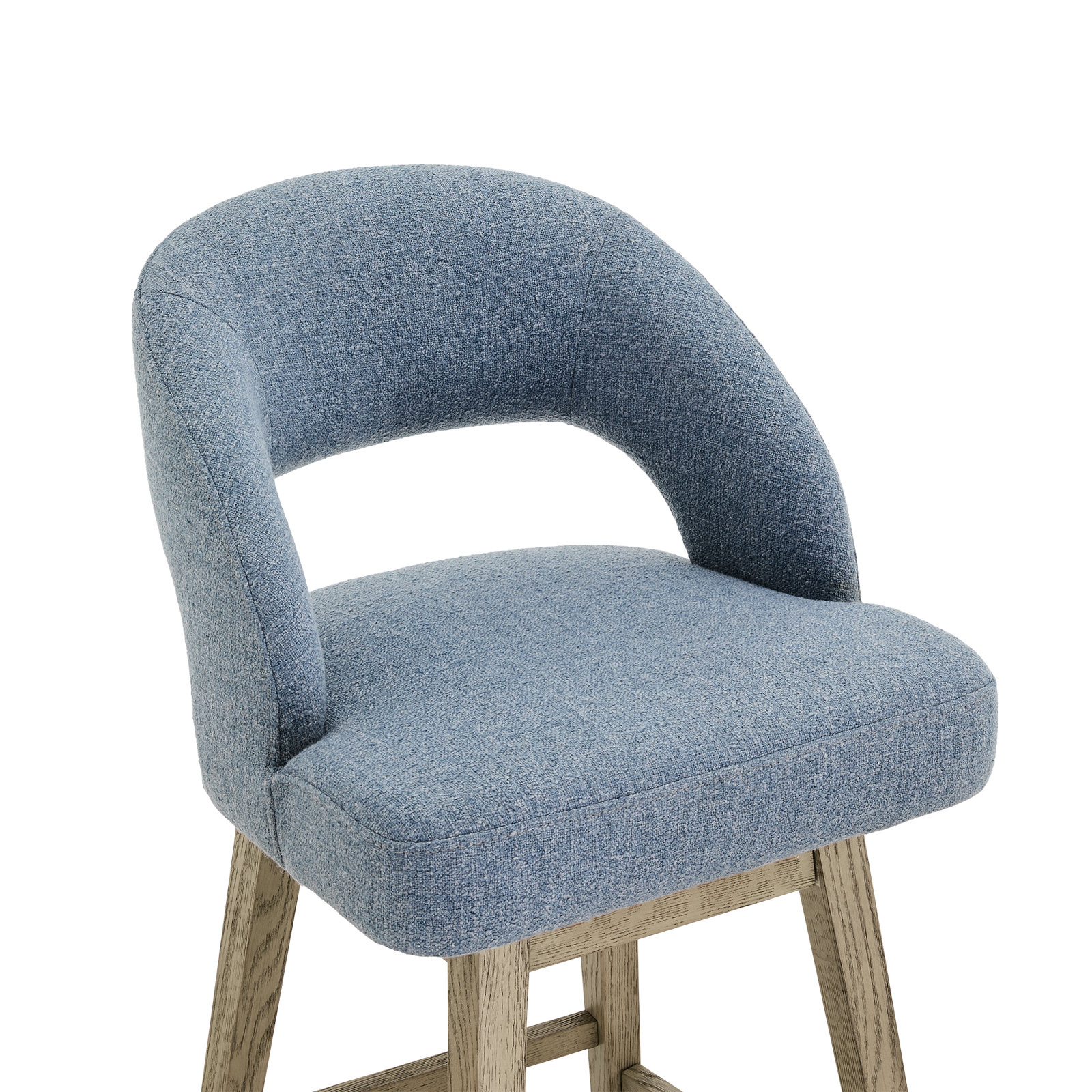 Neta 26" Bar Stool, Nathan Capri Blue Tweed