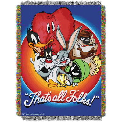 Warner Bros. Looney Tunes Throw Blanket, Favorite Show Cartoon Fan Decor, 48x60 Inches