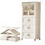 Armoire pliante de 25,59 po de largeur latérale, 25,59 po x 15,75 po x 70,87 po, avec porte magnétique, avec armoire de rangement en plastique à roulettes (1 couche d'armoire + 3 boîtes pliables + 10 supports suspendus)
