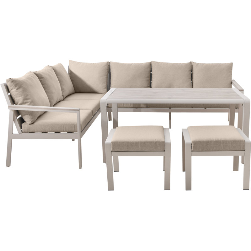Aruba Outdoor Corner Seating Dining Set With Cushions