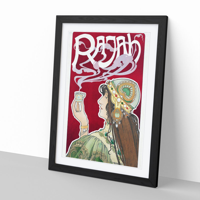 Rajah by Henri Privat-Livemont - Picture Frame Graphic Art, Black Framed, 48cm H x 36cm W x 2cm D