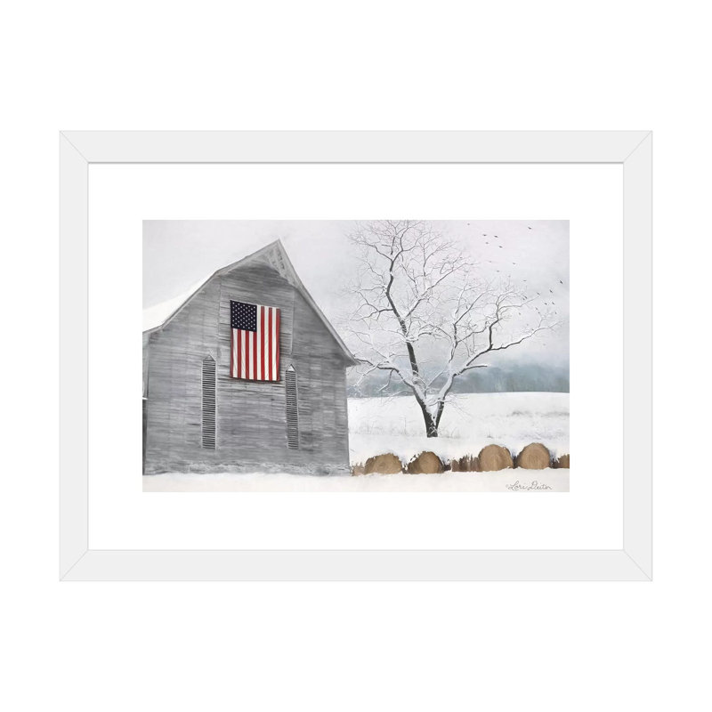 « Old Glory » par Lori Deiter-impression d’art graphique, Papier blanc, Blanc, H 24 po x l 32 po x P 1 po