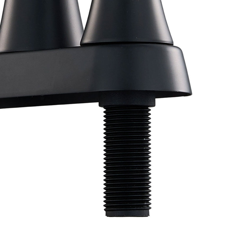 Double Handle Bathroom Sink Faucet with Drainer, Black