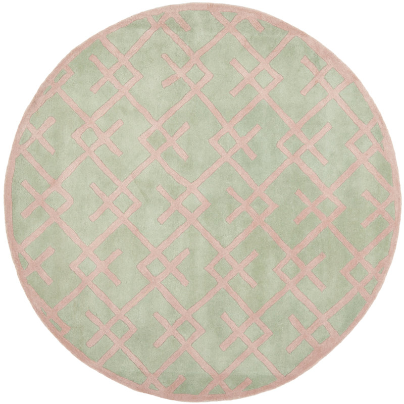 Teresita Hand Tufted Wool Geometric Rug, Round 7'