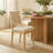 60" Round Dining Table Set with 6 Woven Back Chairs