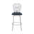 Contemporary 30" Bar Height Barstool In Brushed Stainless Steel Finish And Gray Faux Leather