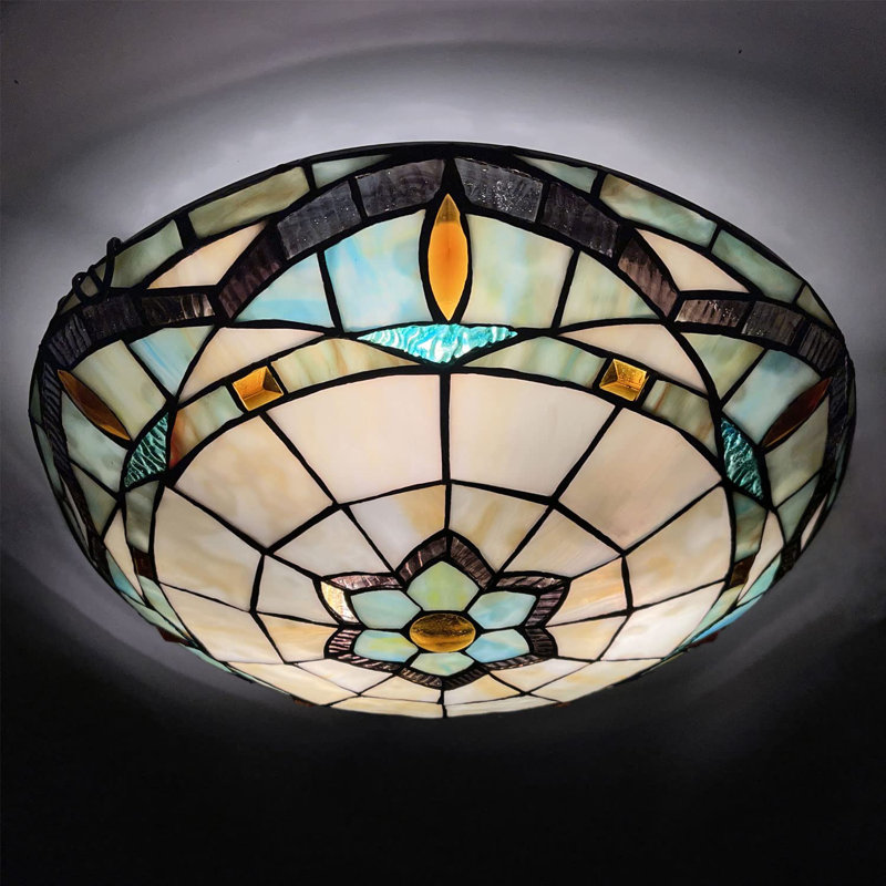 Plafonnier encastré en verre Rocland Tiffany 