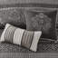 Courtepointe grise 6 pièces / grand, 3 coussins décoratifs, aspect réversible gris, matériau, rayures, motifs, style-130192961