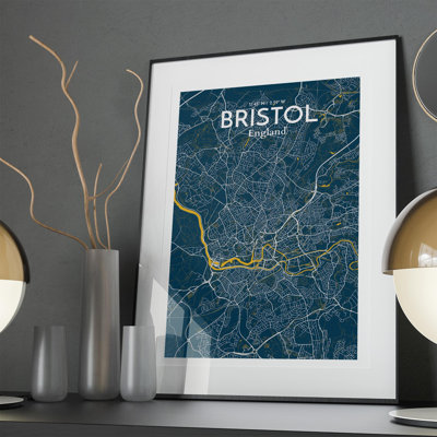Bristol, carte de la ville, impression