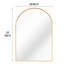 Miroir mural de salle de bain arqué 24 po x 32 po - Verre HD, cadre en alliage d'aluminium, crochets renforcés, processus d'installation simplifié pour tout le monde avec des mesures de rouille brossée, méthodes de bricolage