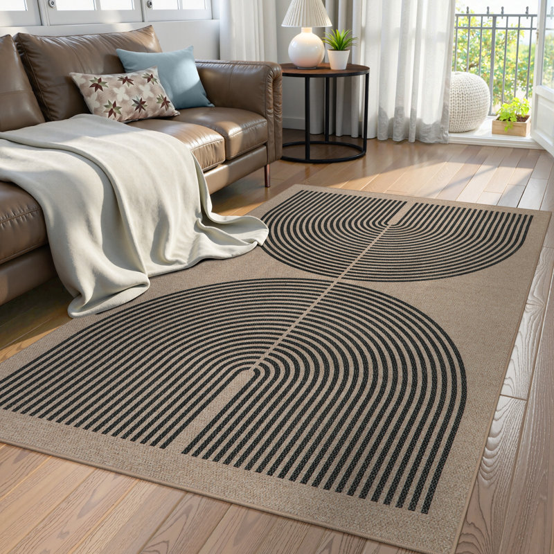 Tapis de jute moderne pour l'extérieur, Rectangle 4pi x 6 pi