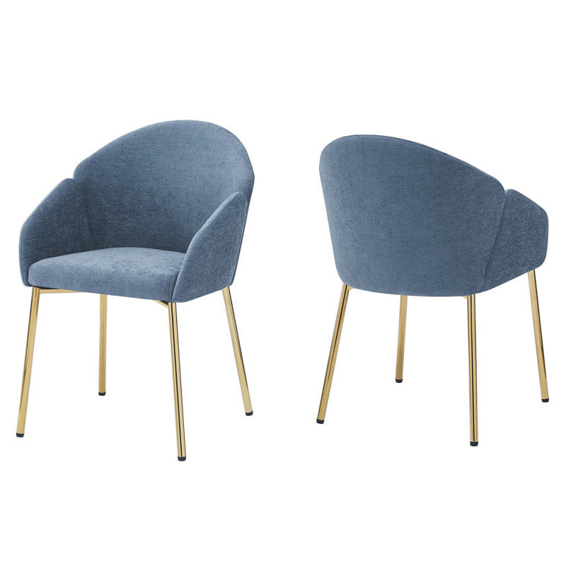 Heckstall 19'' H Fabric Upholstered Metal Armchair, Blue