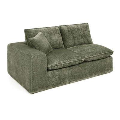 107'' Modern Boucle Sectional Sofa With Reversible Chaise For Living Room, Comfy Cloud Couch With Pillows