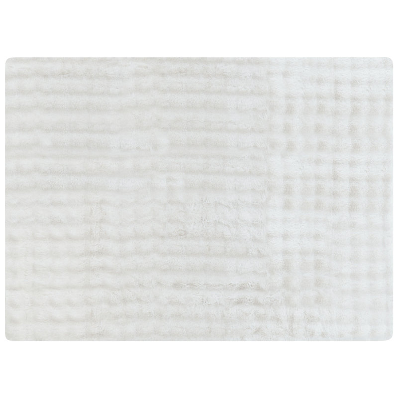SALKA Polyester Striped Bedspread, White