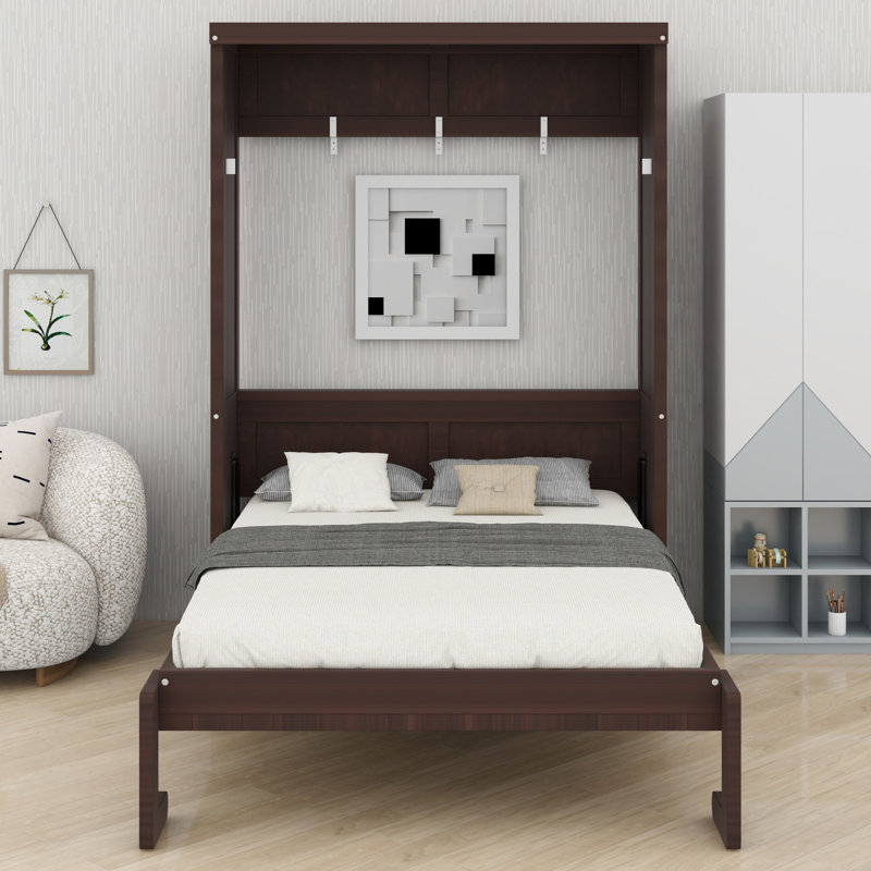Modern Murphy Bed, for Multi-Functional Rooms, Lit simple, Espresso