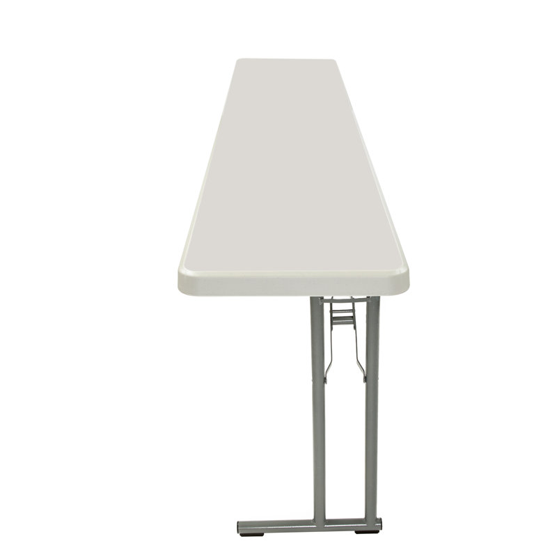 72'' Light Gray Plastic Folding Seminar Table with Steel Frame