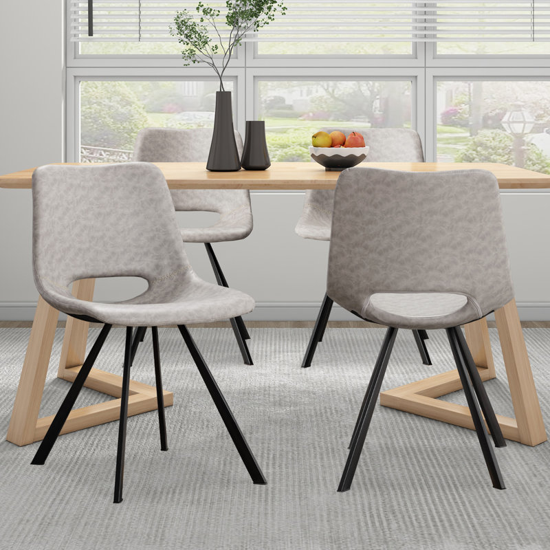 Laakkonen 18.11'' H Faux Leather Upholstered Side Chair, Gray