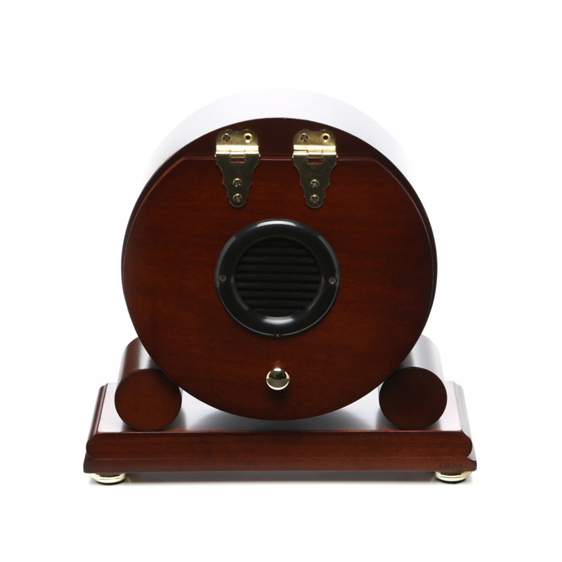 Redford Traditional Roman Numeral Quartz Movement / Crystal Tabletop Clock in Windsor Cherry/Polished Brass