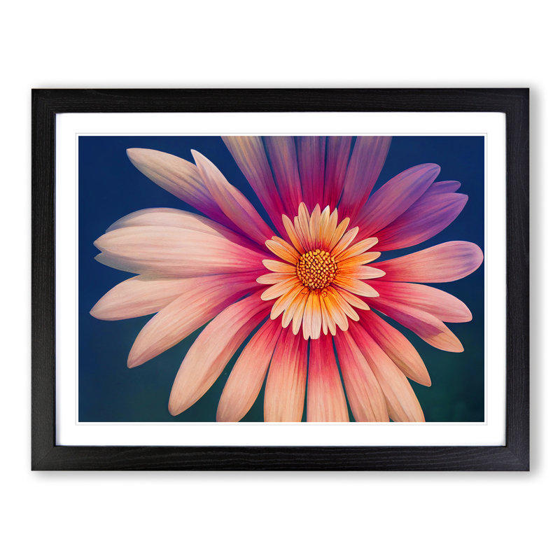 Marvellous Daisy Flower - Single Picture Frame Painting, Black, 46cm H x 64cm W x 2cm D