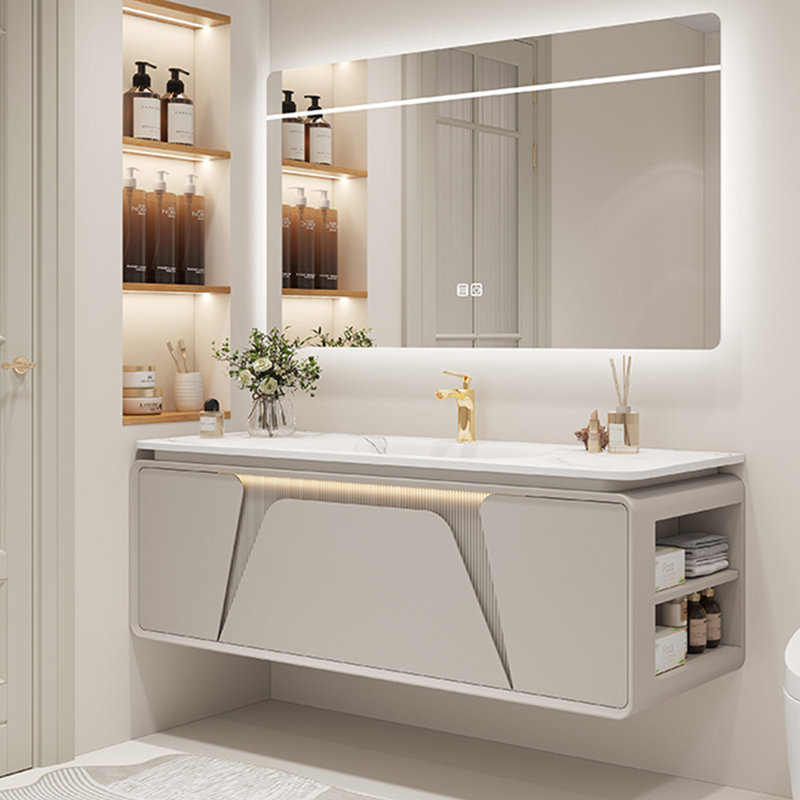 Armoire de salle de bain minimaliste de style italien, H 19,7 po x l 47,2 po x P 19,7 po