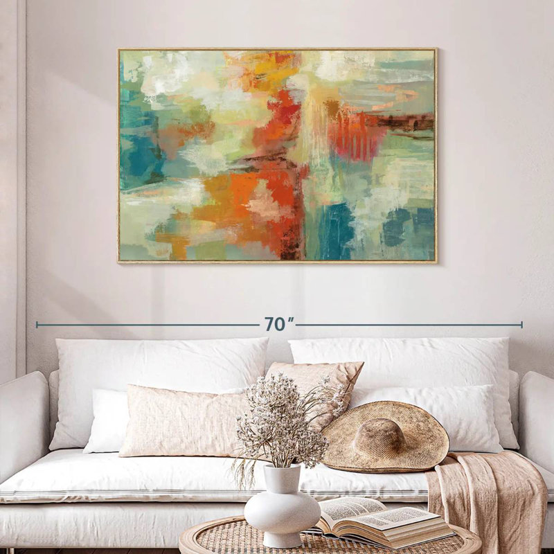 Récif de corail, Cadre flottant en bois naturel, 46 po x 31 po