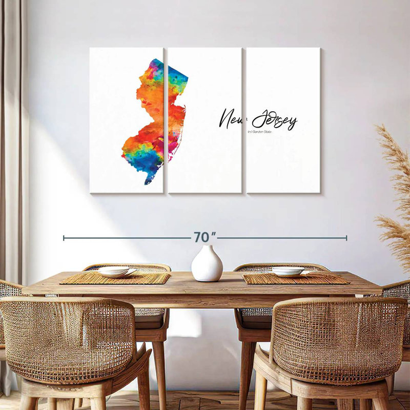 Carte de Aliaz Garden State, New Jersey, H 36 po x l 57 po