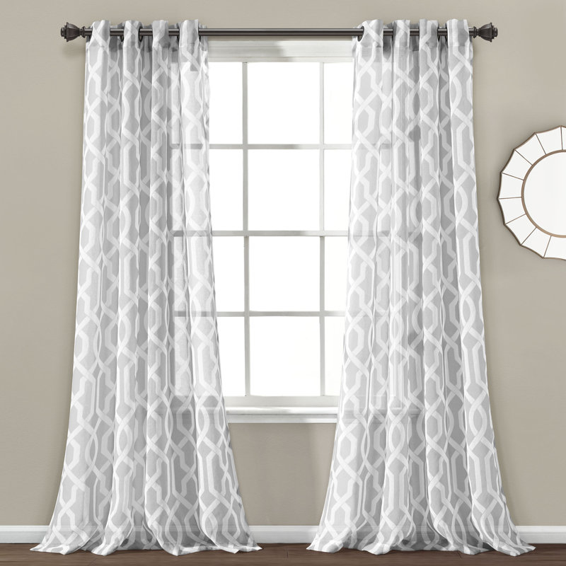 Paire de rideaux transparents Edward Trellis, gris