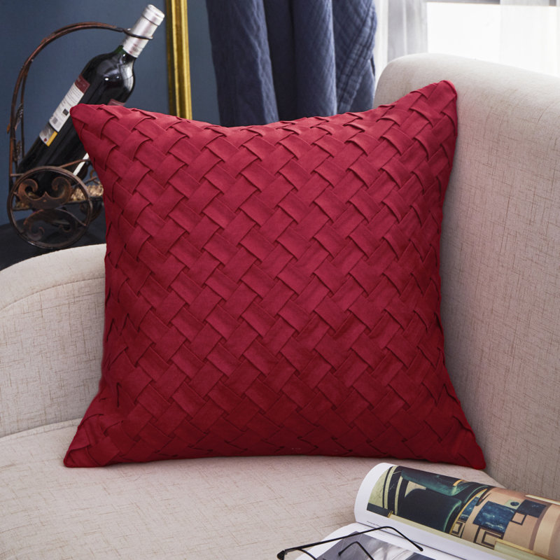 Reversible Throw Pillow, Wine Red